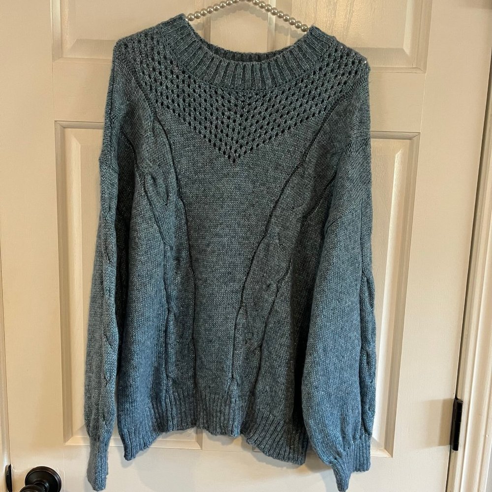 LC Lauren Conrad Ladies Crew Neck Balloon Sleeve Knit Sweater Size XL